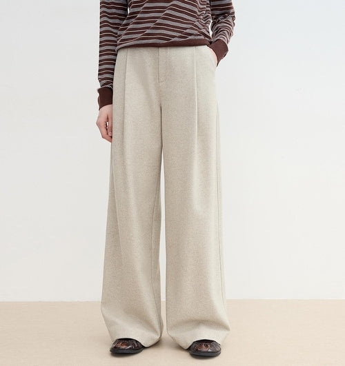 "Leisure Moments" classic low-waisted loose casual straight pants