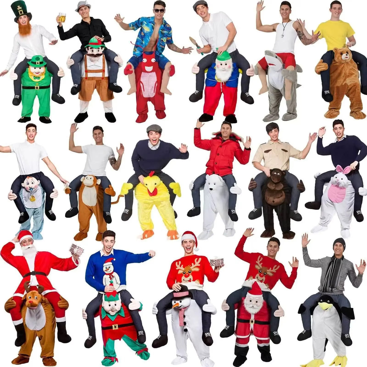 Novelty Ride On Me Mascot Costumes Carry Back Funny Animal Pants Fancy Dress Up Oktoberfest Adult Halloween Cosplay Costumes