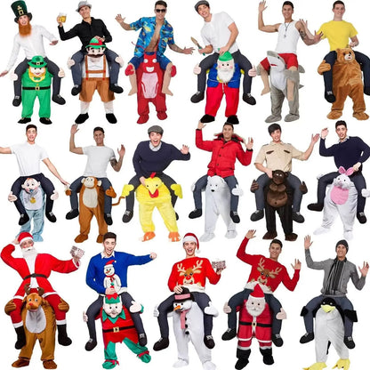 Novelty Ride On Me Mascot Costumes Carry Back Funny Animal Pants Fancy Dress Up Oktoberfest Adult Halloween Cosplay Costumes