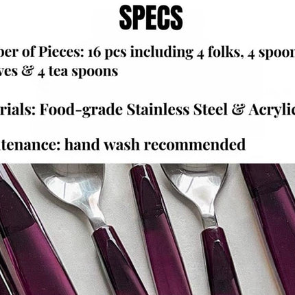 Meteor Flatware Set of 16 Pcs ( $3.5 Each ) - Sleek Modern Cutlery
