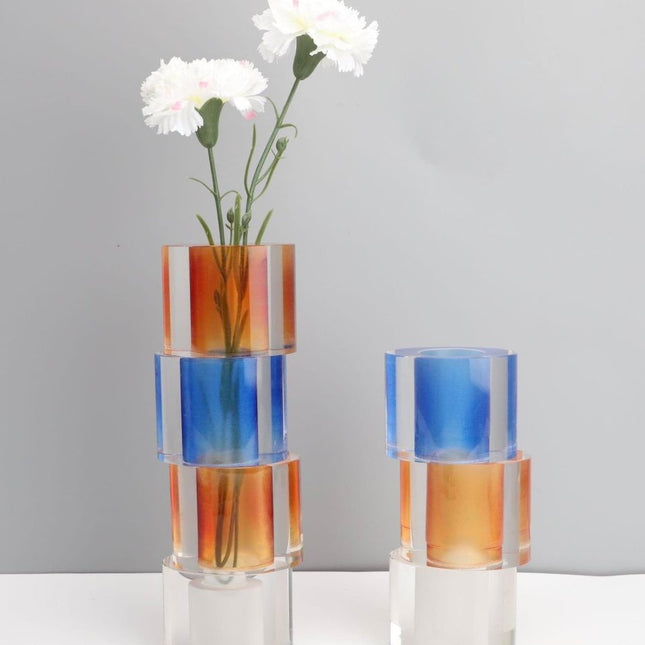 Modern Crystal Nugget Vase, Contemporary Table Setting Centrepieces