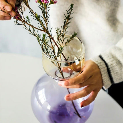 Modern Handblown Glass Vase - Contemporary Decorative Art Glass Vase