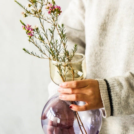 Modern Handblown Glass Vase - Contemporary Decorative Art Glass Vase