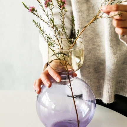 Modern Handblown Glass Vase - Contemporary Decorative Art Glass Vase