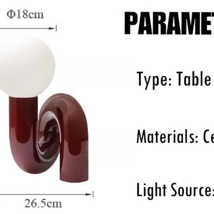 Modern Spiral Bedside Table Lamp - Quirky Whimsical Desk Lamp