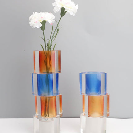 Modern Crystal Nugget Vase, Contemporary Table Setting Centrepieces