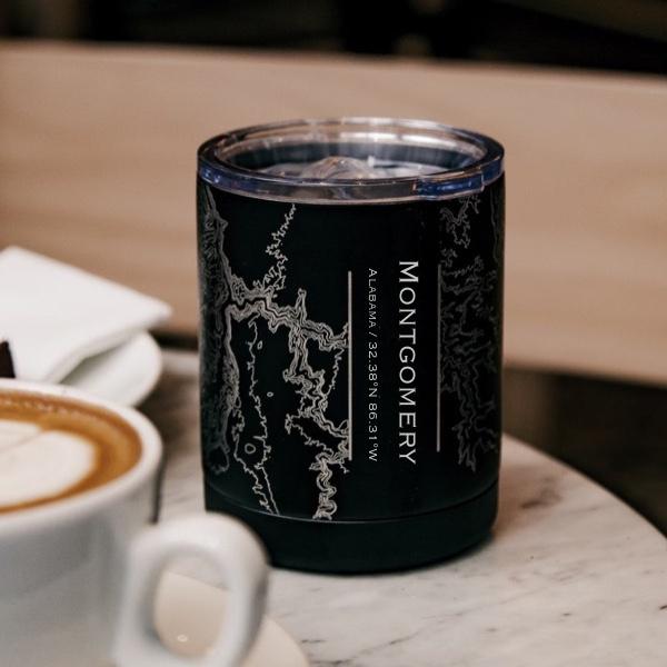 Montgomery - Alabama Map Insulated Cup in Matte Black