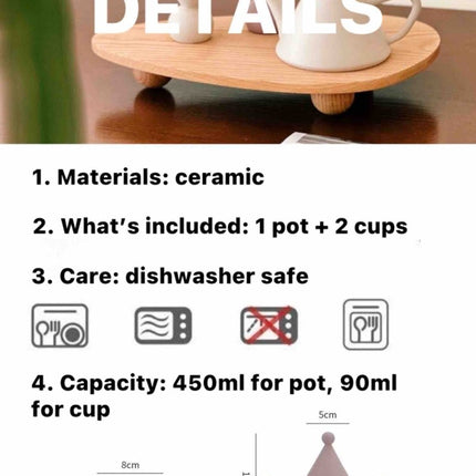 Morandi Ceramic Tea Set Gift Box - Nordic Handmade Cute Teapot & Tea