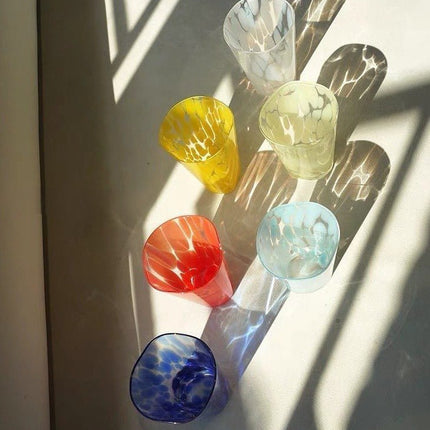 Mouth Blown Colored Monochrome Spot Tumbler Set of 6 ( $16.6 Each )