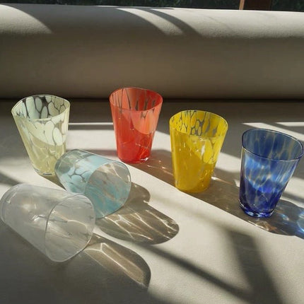 Mouth Blown Colored Monochrome Spot Tumbler Set of 6 ( $16.6 Each )