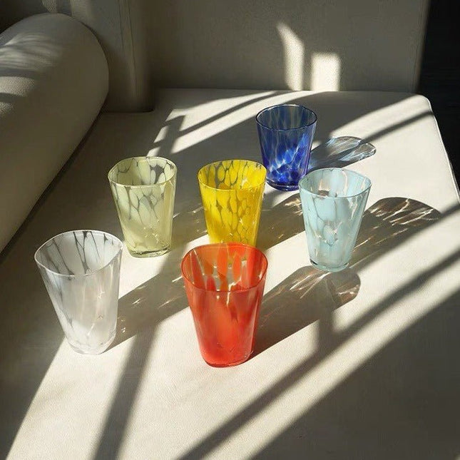 Mouth Blown Colored Monochrome Spot Tumbler Set of 6 ( $16.6 Each )