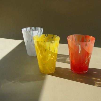 Mouth Blown Colored Monochrome Spot Tumbler Set of 6 ( $16.6 Each )