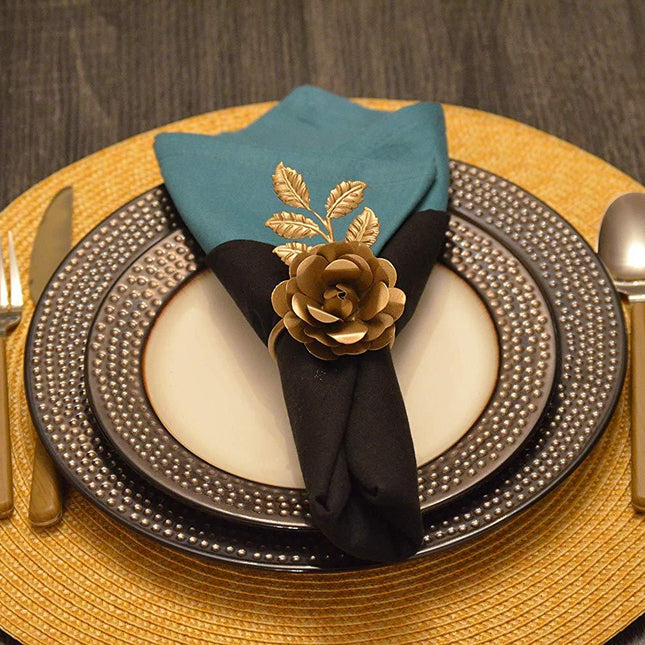 Vibhsa Golden Rose Set of 4 Napkin Rings