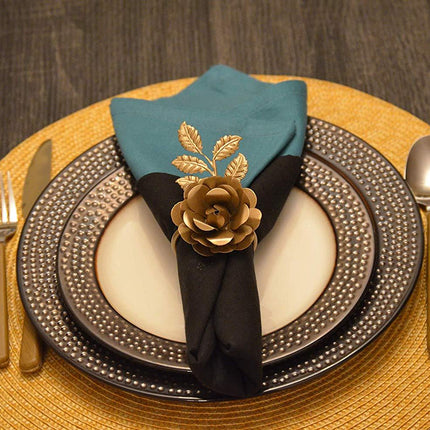 Vibhsa Golden Rose Set of 4 Napkin Rings