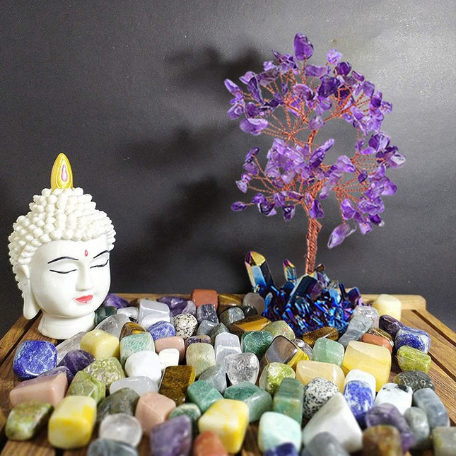Natural Amethyst Rainbow Aura Lucky Tree