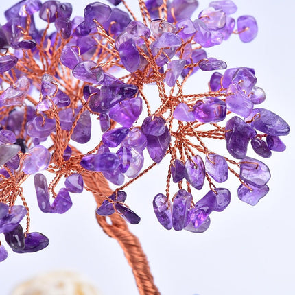 Natural Amethyst Rainbow Aura Lucky Tree