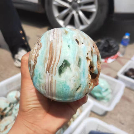 Natural Rare Crystal Healing Hemimorphite Ore Hand Carved Skull