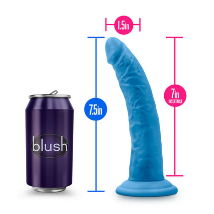 Neo Elite - 7.5 Inch Silicone Dual Density Dildo - Neon Blue/Pink