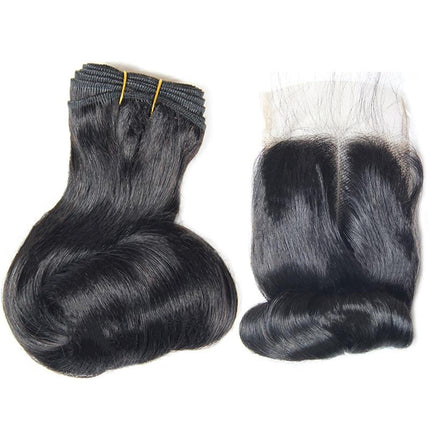 Beumax Double Drawn 12A Grade EGG CURL BUNDLES with CLOSURES &