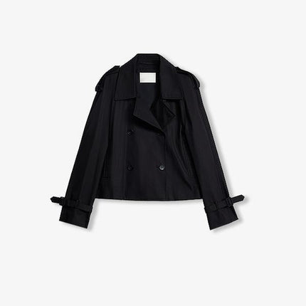 "Night Messenger" anti-wrinkle waterproof large lapel short straight