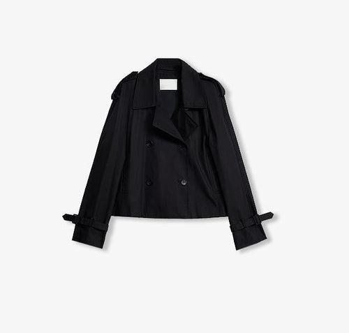 "Night Messenger" anti-wrinkle waterproof large lapel short straight