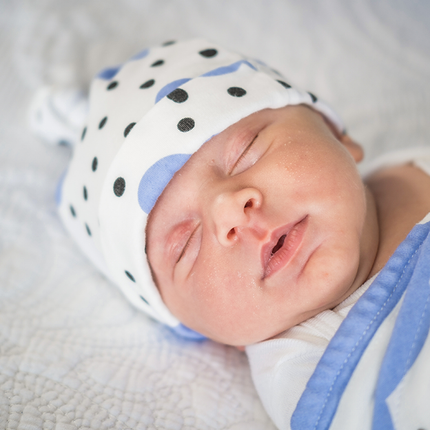 Organic Baby Beanie - Blue Clouds