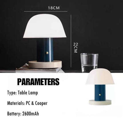 Nordic Cute Mushroom Setago Table Lamp - Dimmable Portable Quirky