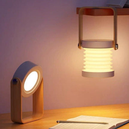 Nordic Foldable Portable Lantern Bedside Table Lamp, Dimmable Nursery