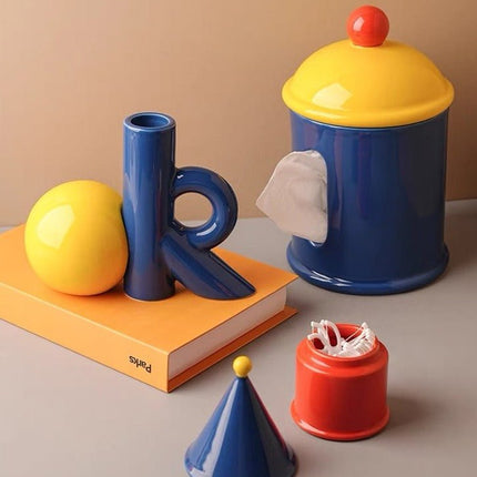 OK Ceramic Bud Vase - Handmade Dopamine Decorative Flower Vase