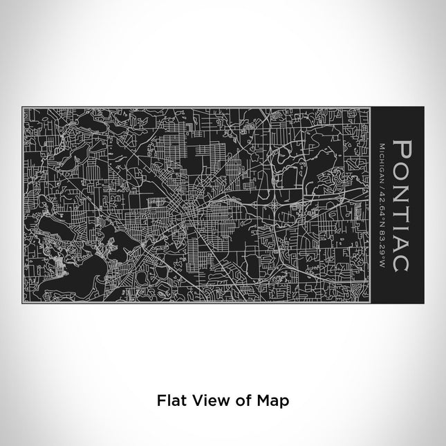 Pontiac - Michigan Engraved Map Insulated Bottle in Matte Black