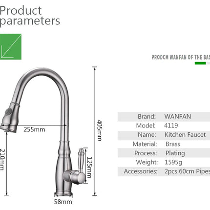 Kitchen Mixer Gold Pull Out Kitchen Faucet Deck Mount Kitchen Sink