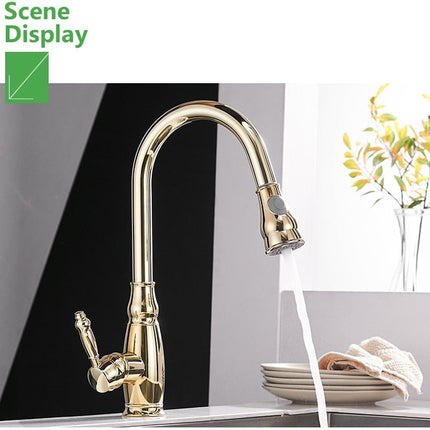 Kitchen Mixer Gold Pull Out Kitchen Faucet Deck Mount Kitchen Sink