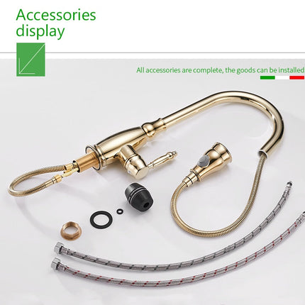 Kitchen Mixer Gold Pull Out Kitchen Faucet Deck Mount Kitchen Sink