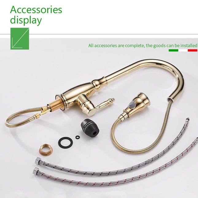 Kitchen Mixer Gold Pull Out Kitchen Faucet Deck Mount Kitchen Sink