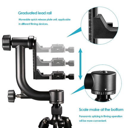 Professional Heavy Duty Metal 360 degree Panoramic Gimbal Tripod Head