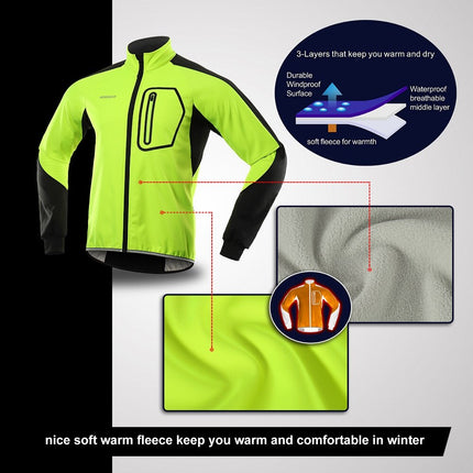 Men Winter Cycling Jacket Set Windproof Waterproof Thermal Sportswear