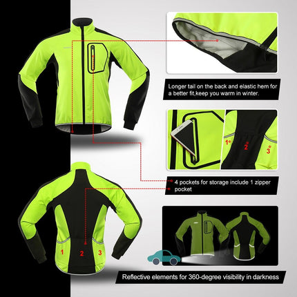 Men Winter Cycling Jacket Set Windproof Waterproof Thermal Sportswear