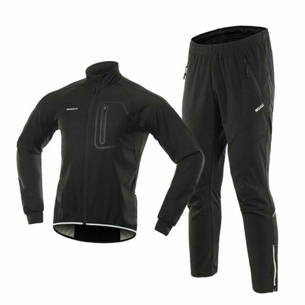 Men Winter Cycling Jacket Set Windproof Waterproof Thermal Sportswear