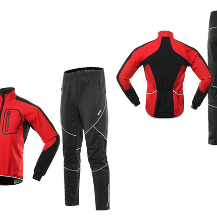 Men Winter Cycling Jacket Set Windproof Waterproof Thermal Sportswear