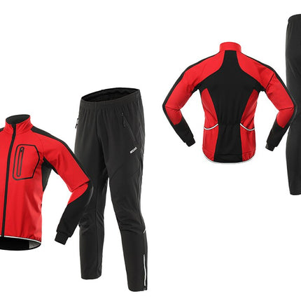 Men Winter Cycling Jacket Set Windproof Waterproof Thermal Sportswear