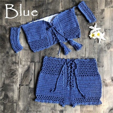 Two Piece Hand Hook Crochet Bikinis Set Swimwear