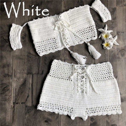 Two Piece Hand Hook Crochet Bikinis Set Swimwear