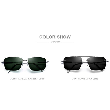 Titanium Alloy TR90 Rimless Sunglasses Men New Ultralight Screwless
