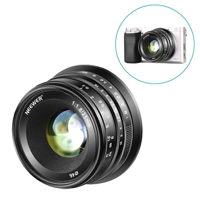 25mm f/1.8 Manual Focus Prime Fixed Lens for Sony E-Mount Digital