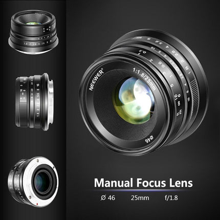 25mm f/1.8 Manual Focus Prime Fixed Lens for Sony E-Mount Digital