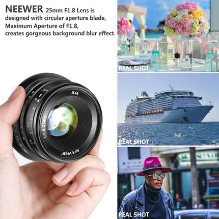 25mm f/1.8 Manual Focus Prime Fixed Lens for Sony E-Mount Digital