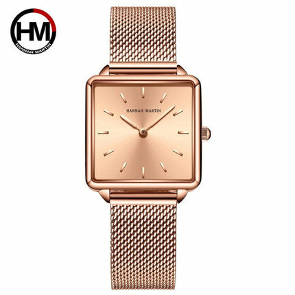 Genuine Leather Strap Japan Quartz Movement Women Simple Design Top