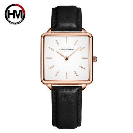 Genuine Leather Strap Japan Quartz Movement Women Simple Design Top