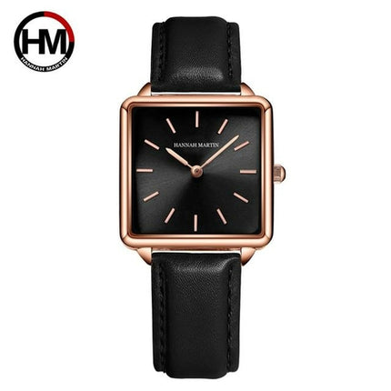 Genuine Leather Strap Japan Quartz Movement Women Simple Design Top