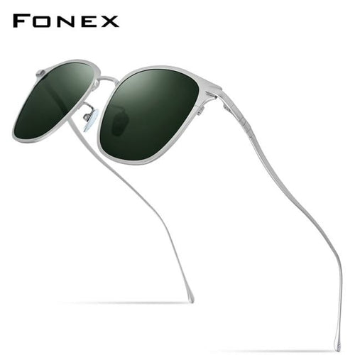 Pure Titanium Sunglasses Men New Fashion Retro Vintage Square High